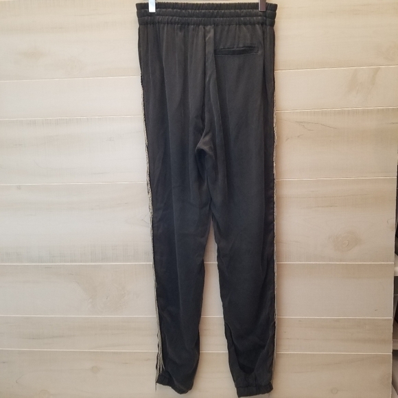 Zoe Karssen Black Track Pants with Silver Fringe - Picture 5 of 13